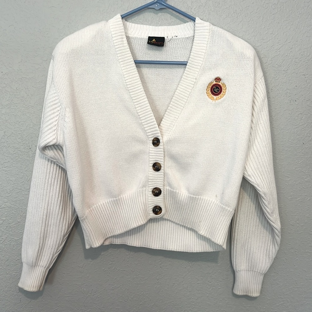 Vintage Liz Sport Petite knit style crop top sweater